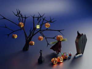 Halloween Pumpkin Pack Collection 3D Model
