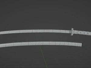 Red style katana 3D Model
