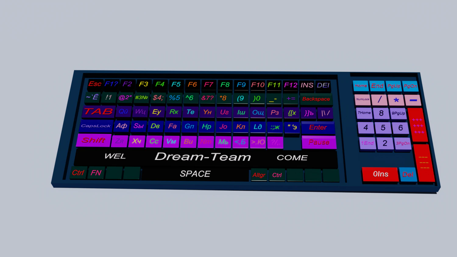 Keyboard 3D Model .c4d .max .obj .3ds .fbx .stl .blend
