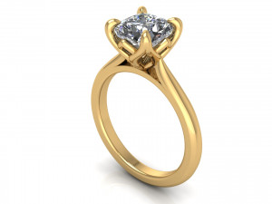 Solitaire Twist Prong Ring R1 3D 프린트 모델