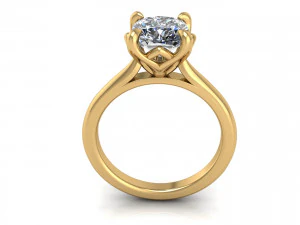 Solitaire Twist Prong Ring R1 3D Print Model