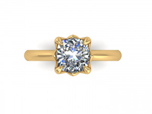 Solitaire Twist Prong Ring R1 3Dプリントモデル