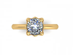 Solitaire Twist Prong Ring R1 3D Print Model