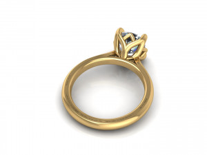 Solitaire Twist Prong Ring R1 3Dプリントモデル