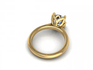 Solitaire Twist Prong Ring R1 3D Print Model