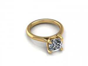 Solitaire Twist Prong Ring R1 3D Print Model
