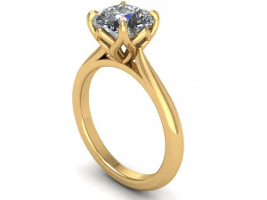 Solitaire Twist Prong Ring R1 3D Print Model