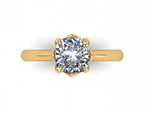 Solitaire Twist Prong Ring R1 3D Принт Модель