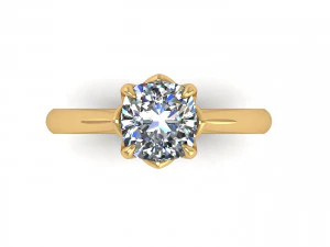 Solitaire Twist Prong Ring R1 3D Print Model