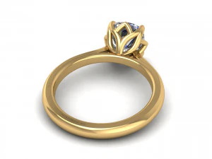 Solitaire Twist Prong Ring R1 3D Print Model
