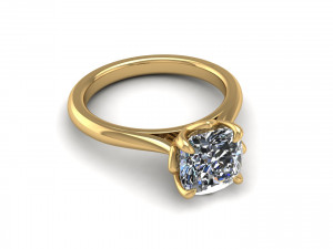 Solitaire Twist Prong Ring R1 3D Принт Модель