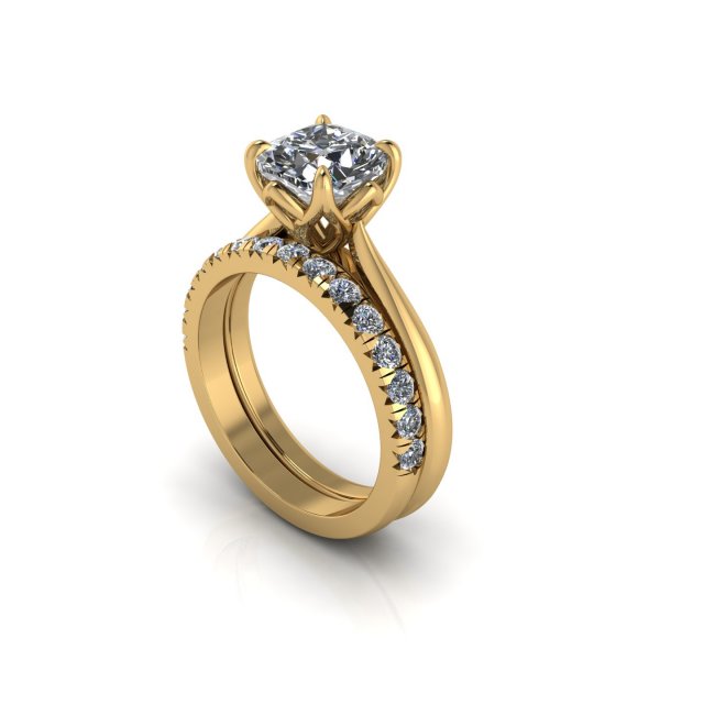 Solitaire Twist Prong Ring R2 Modelo de Impressão 3D .c4d .max .obj .3ds .fbx .stl .blend