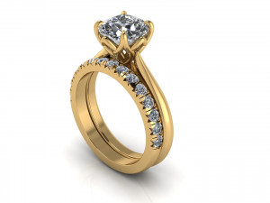 Solitaire Twist Prong Ring R2 3D 프린트 모델