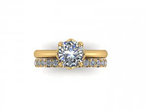 Solitaire Twist Prong Ring R2 3D Print Model