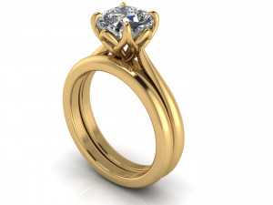 Solitaire Twist Prong Ring R3 3D 프린트 모델