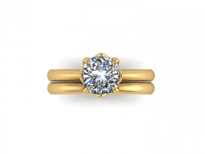 Solitaire Twist Prong Ring R3 3D Print Model