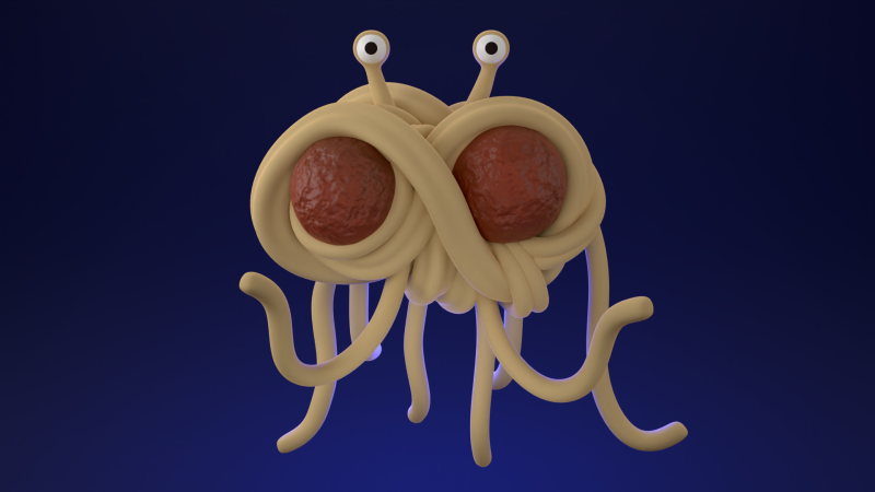 Flying Spaghetti Monster 3D Model .c4d .max .obj .3ds .fbx .stl .blend 