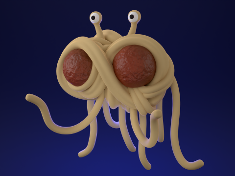 Flying Spaghetti Monster 3D Model