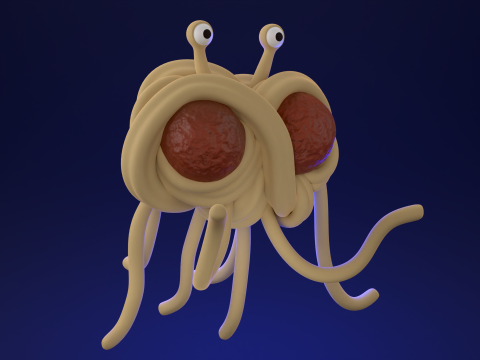 Flying Spaghetti Monster 3D Model