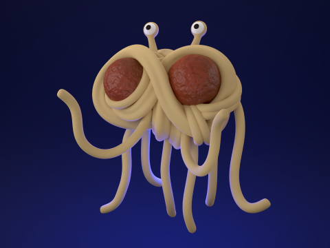 Flying Spaghetti Monster 3D Model