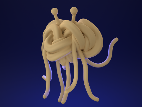 Flying Spaghetti Monster 3D Model