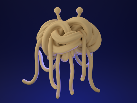 Flying Spaghetti Monster 3D Model