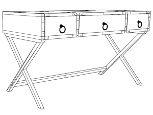 Writing Desk Aerilyn 40-5 3D 模型