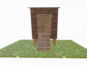 Chicken coop cartoon Low poly 3D Model