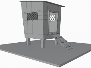 Chicken coop cartoon Low poly Model 3D