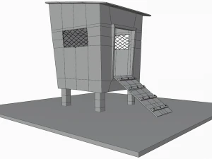 Chicken coop cartoon Low poly 3D Model