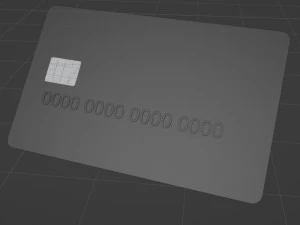 Yellow credit card with chip and magnetic stripe 3D Model