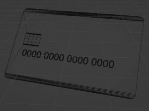 Yellow credit card with chip and magnetic stripe 3D Model