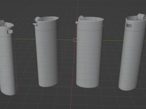Metal lighter from different angles 3D 模型