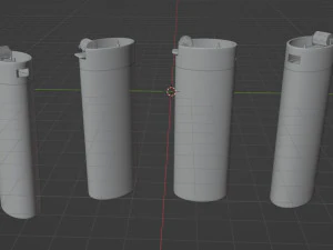 Metal lighter from different angles 3D Model