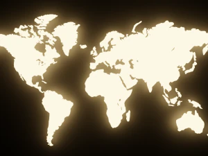 Gloeiende wereldkaart 3D Model