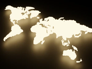 Glowing world map 3D Model