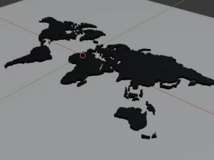 Glowing world map 3D Model