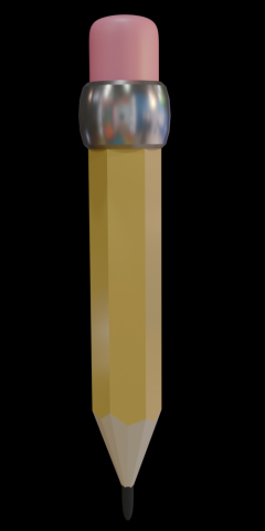A simple pencil with an eraser 3D 모델 .c4d .max .obj .3ds .fbx .stl .blend 