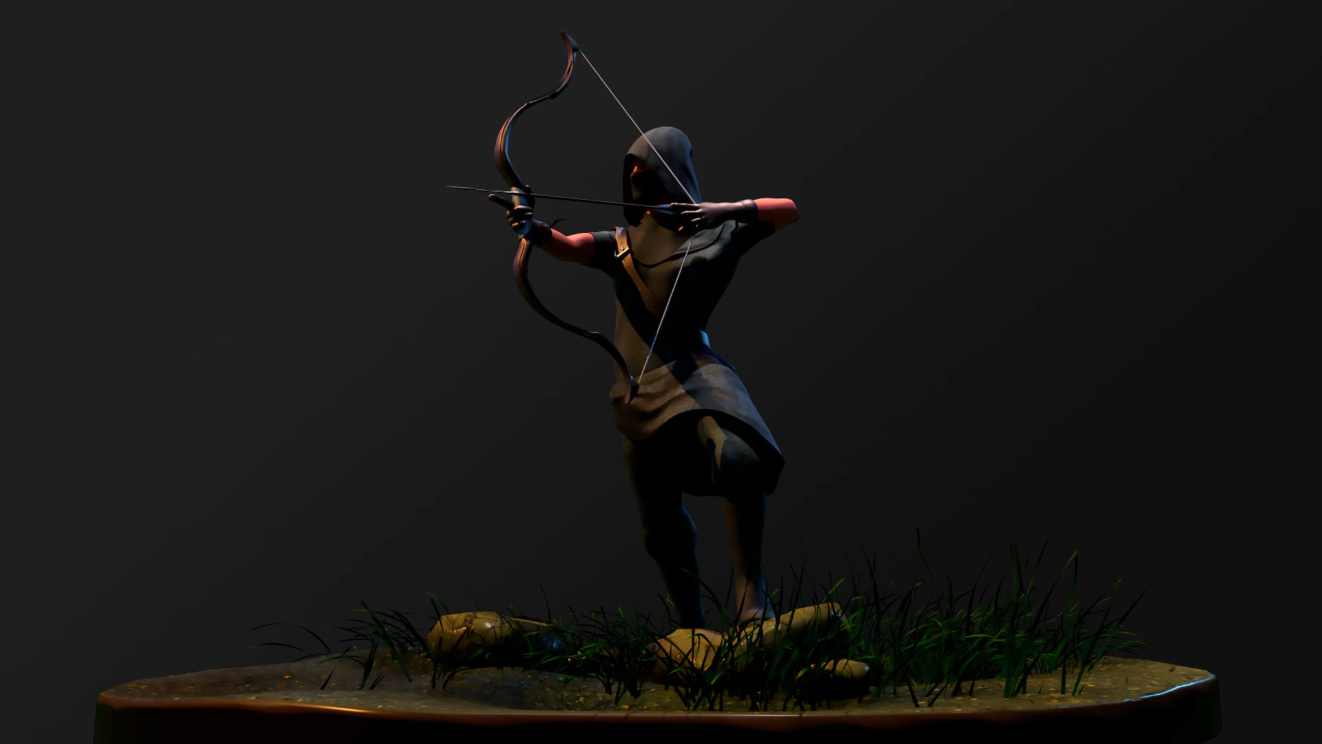 Archer RIGed with bow 3D Model .c4d .max .obj .3ds .fbx .stl .blend