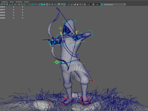 Archer RIGed with bow 3D Model