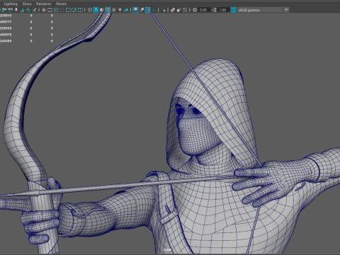 Archer RIGed with bow 3D Model