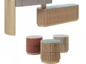 Makeup table and Nightstand bedside table 3D Model