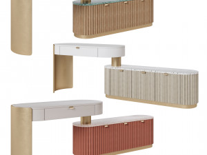 Makeup table and Nightstand bedside table 3D 모델