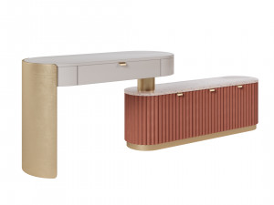 Makeup table and Nightstand bedside table 3D 모델
