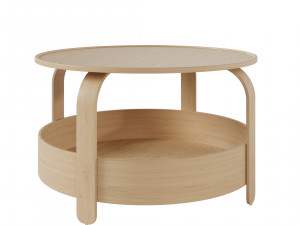 Coffee table with birch texture and black texture Modèle 3D