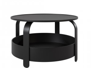 Coffee table with birch texture and black texture Modèle 3D