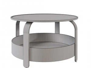 Coffee table with birch texture and black texture 3D Model