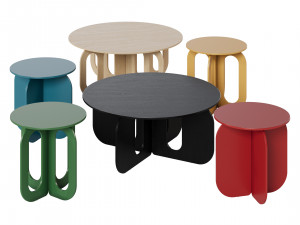 Wooden and lacquer coffee tables 3D Model