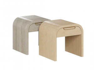 Nightstand vanity table and stool with different wood textures 3D Model