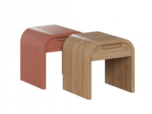 Nightstand vanity table and stool with different wood textures 3D Model